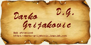 Darko Grijaković vizit kartica